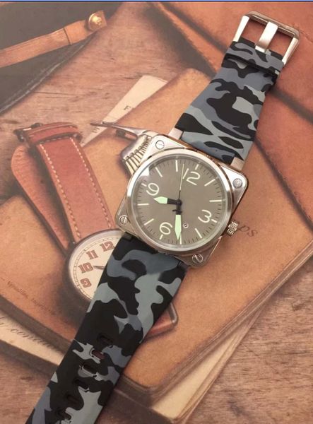 automatic aviation commando grey dial bellross mechanical date 42mm mens watches watch rubber strap stainless steel case wristwatches, Slivery;brown
automatic aviation commando grey dial bellross mechanical date 42mm mens watches watch rubber strap stainless steel case wristwatches, Slivery;brown