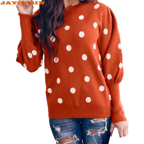 women's dot printing o-neck long-sleeved slim sweater pullover casual sweater with polka dot prinying for ladies, White;black
women's dot printing o-neck long-sleeved slim sweater pullover casual sweater with polka dot prinying for ladies, White;black
