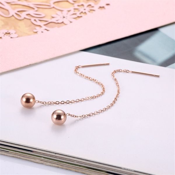 jiethling simple rose gold color stainless steel chain ear line ball pendants long earrings for women friendship jewelry no fade, Golden
jiethling simple rose gold color stainless steel chain ear line ball pendants long earrings for women friendship jewelry no fade, Golden