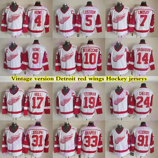 detroit red wings vintage version jerseys 19 yzerman 24 chelios 5 lidstrom 9 howe 91 fedorov 7 lindsay 14 shanahan ccm hockey jersey, Black;red
detroit red wings vintage version jerseys 19 yzerman 24 chelios 5 lidstrom 9 howe 91 fedorov 7 lindsay 14 shanahan ccm hockey jersey, Black;red