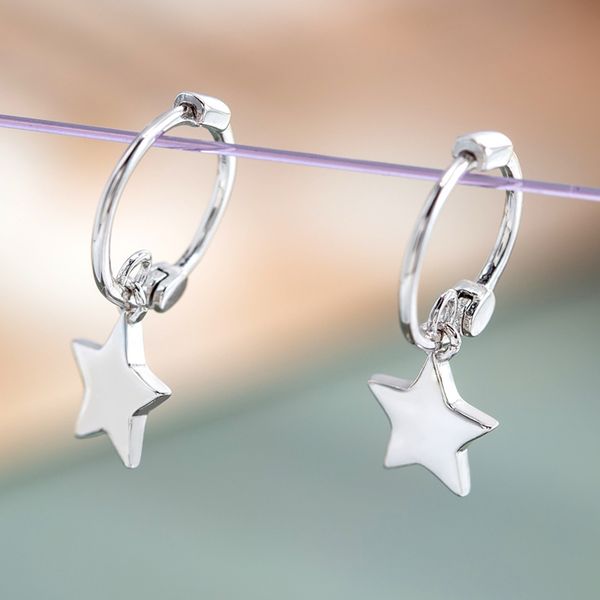 small star pendant hoops earrings for women 925 sterling silver simple female circle ear ring earings fashion christmas jewelry, Golden;silver
small star pendant hoops earrings for women 925 sterling silver simple female circle ear ring earings fashion christmas jewelry, Golden;silver