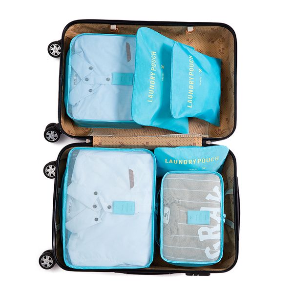 

iux nylon packing cube travel bag system durable 6 pieces one set large capacity of bags clothing sorting organize