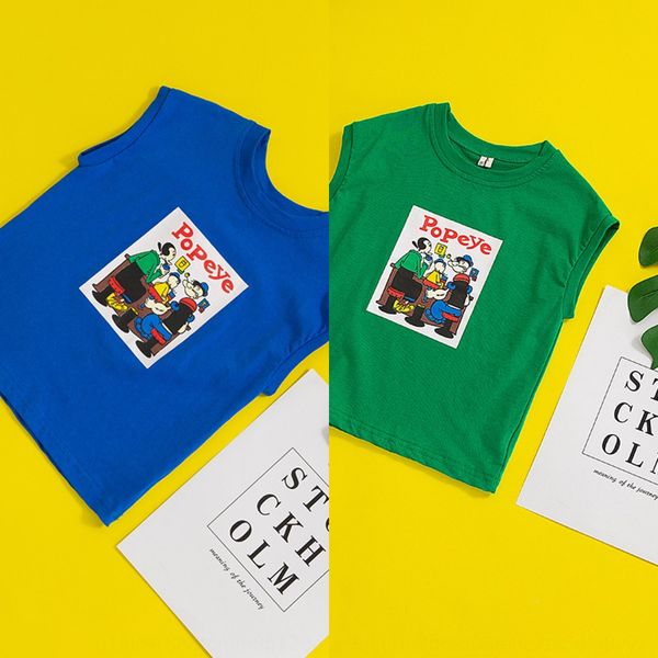 2020 children's cotton t-shirt vest thin boys' and girls' cartoon printed vest baby sleeveless t-shirt fashion, Blue
2020 children's cotton t-shirt vest thin boys' and girls' cartoon printed vest baby sleeveless t-shirt fashion, Blue