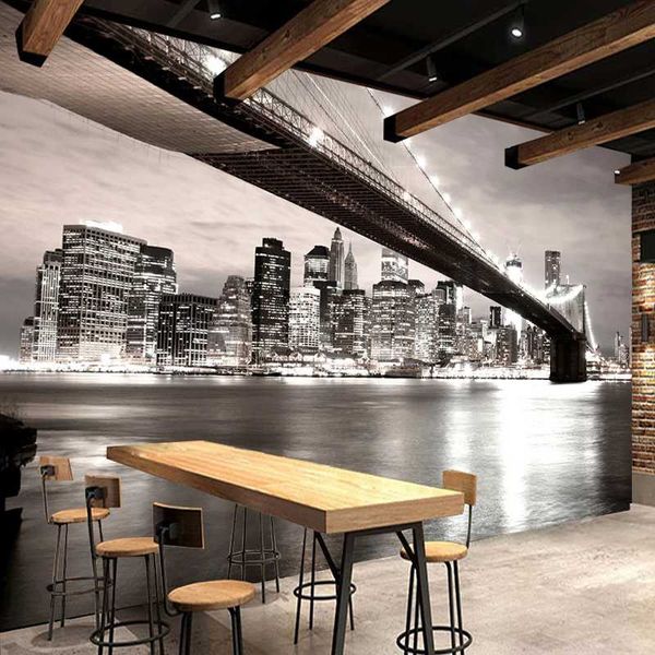custom mural city bridge night view 3d black and white classic p wallpaper for bedroom study living room wall decor painting
custom mural city bridge night view 3d black and white classic p wallpaper for bedroom study living room wall decor painting