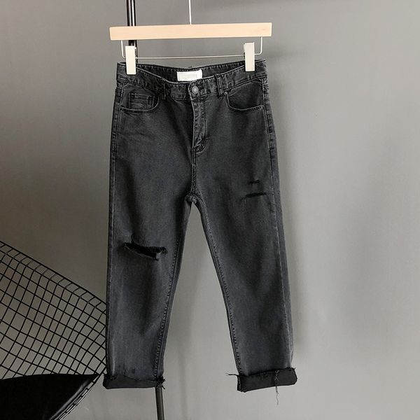 autumn 2019 new streetwear boyfriend jeans woman black pencil pants ankle-length zipper ripped mid waist denim stretch joker, Blue
autumn 2019 new streetwear boyfriend jeans woman black pencil pants ankle-length zipper ripped mid waist denim stretch joker, Blue