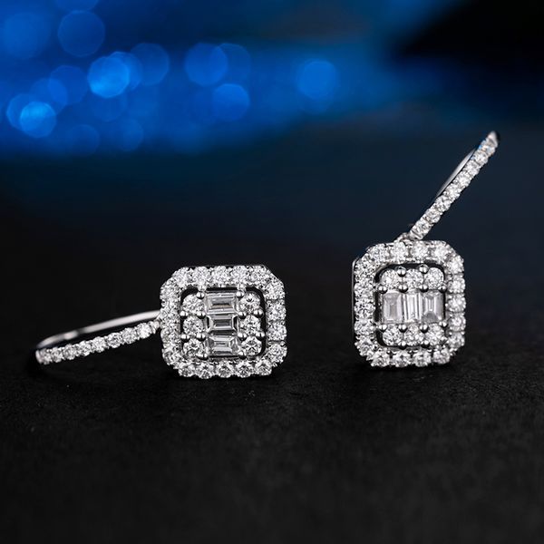 18k white gold ladder t square rock candy heart diamond ear hook long earrings, Golden;silver
18k white gold ladder t square rock candy heart diamond ear hook long earrings, Golden;silver