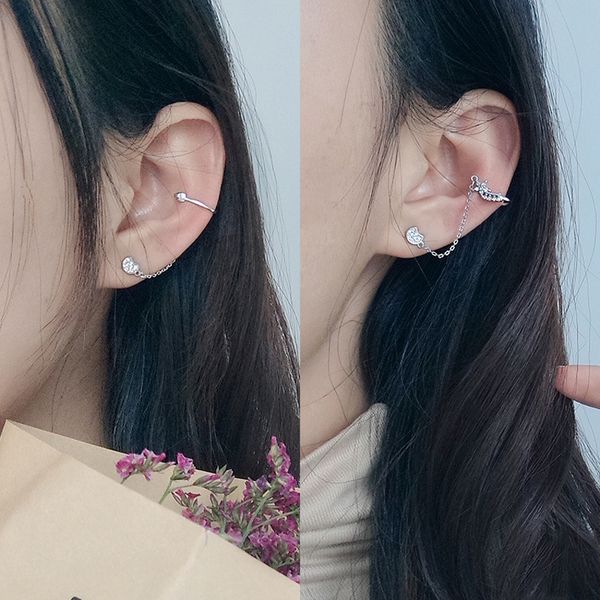 integral type silver moon and star drop earring 925 punk style chain zircon ear cuff clip on earring for women girl jewelry
integral type silver moon and star drop earring 925 punk style chain zircon ear cuff clip on earring for women girl jewelry