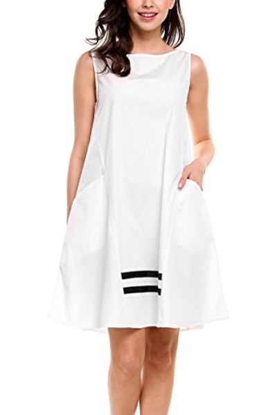 zeagoo women's sleeveless a line cotton loose casual tunic tank dress with pocket, Black;gray
zeagoo women's sleeveless a line cotton loose casual tunic tank dress with pocket, Black;gray
