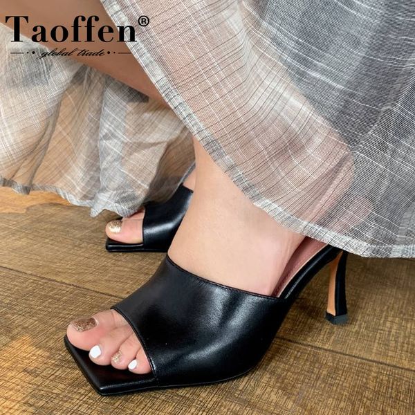 taoffen genuine leather women shoes thin high heels sandals square toe summer lady shoes casual slippers size 33-41, Black
taoffen genuine leather women shoes thin high heels sandals square toe summer lady shoes casual slippers size 33-41, Black