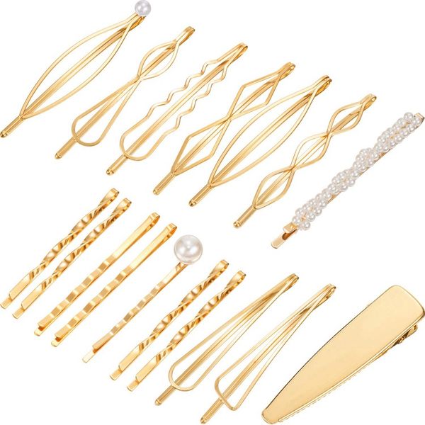 17 pieces hair clip geometric hair pins metal hairpin styling jewelry clamps accessories barrettes gold bobby pin for, Golden;white
17 pieces hair clip geometric hair pins metal hairpin styling jewelry clamps accessories barrettes gold bobby pin for, Golden;white