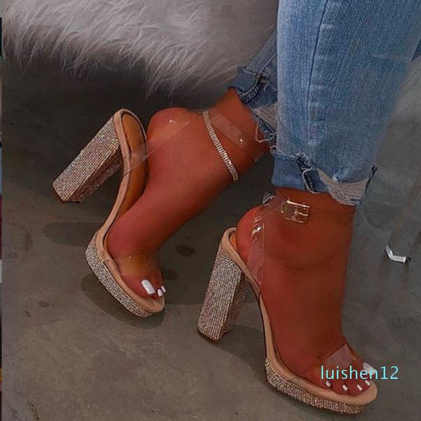 лето женщины насосы высокой пятки peep toe пряжка ремешка платформы прозрачные сандалии свадьба женская обувь zapatos de mujer, Black
лето женщины насосы высокой пятки peep toe пряжка ремешка платформы прозрачные сандалии свадьба женская обувь zapatos de mujer, Black
