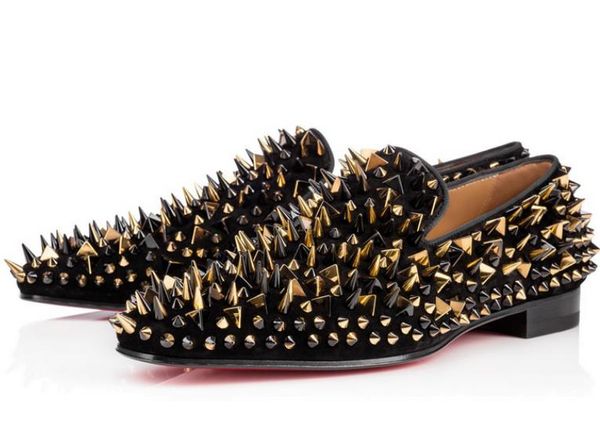 new party wedding slip on loafers spiked man dandeliontassel sneaker shoes red bottom oxford shoes designer men's flat dress shoes c01, Black
new party wedding slip on loafers spiked man dandeliontassel sneaker shoes red bottom oxford shoes designer men's flat dress shoes c01, Black