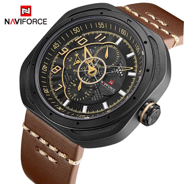 naviforce fashion mens watches date hours quartz clock men leather army military waterproof sports wrist watch, Slivery;brown
naviforce fashion mens watches date hours quartz clock men leather army military waterproof sports wrist watch, Slivery;brown