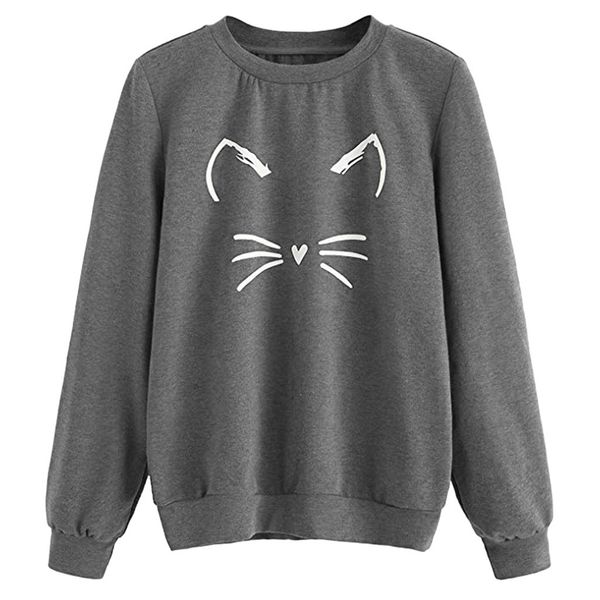 daily fashion autumn casual pullover cute gift crew neck wild long sleeve loose cat print normal thickness women sweatshirt, Black
daily fashion autumn casual pullover cute gift crew neck wild long sleeve loose cat print normal thickness women sweatshirt, Black