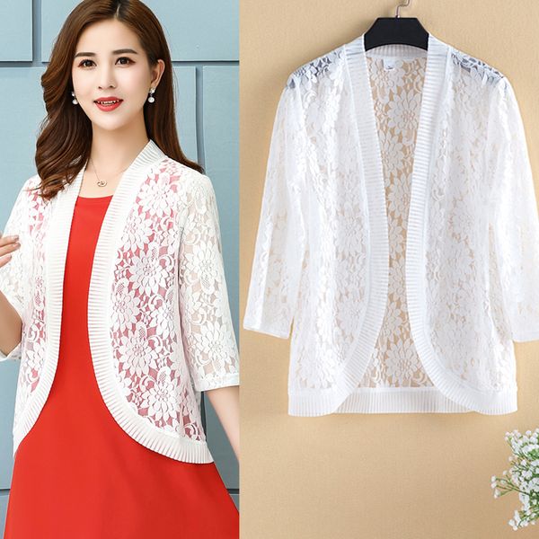 women's jackets 2021 summer large size short paragraph lace shawl seven-point sleeve cardigan thin coat sun protection clothing z8, Black;brown
women's jackets 2021 summer large size short paragraph lace shawl seven-point sleeve cardigan thin coat sun protection clothing z8, Black;brown