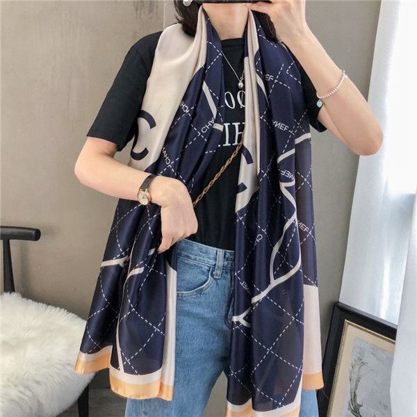 new classic european and american luxury style designer brand silk printed scarf elegant lady wrap scarf d0235, Blue;gray
new classic european and american luxury style designer brand silk printed scarf elegant lady wrap scarf d0235, Blue;gray