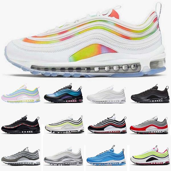new 97 men running shoes 97s metallic pack silver triple white black bullet sliver red premium women sport athletic trainers sneakers 36-45
new 97 men running shoes 97s metallic pack silver triple white black bullet sliver red premium women sport athletic trainers sneakers 36-45
