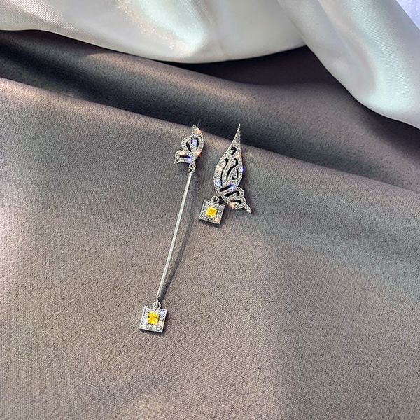 ustar butterfly crystal drop earrings for women female yellow asymmetric long dangle earrings accessories party jewelry gifts, Silver
ustar butterfly crystal drop earrings for women female yellow asymmetric long dangle earrings accessories party jewelry gifts, Silver