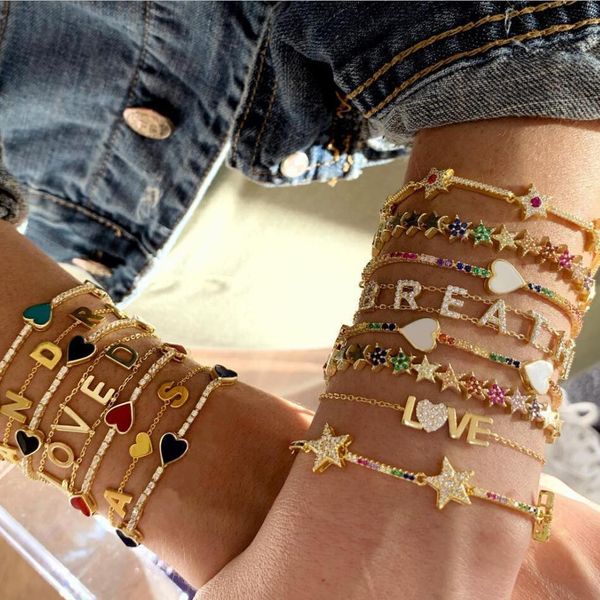 rainbow cz bar star link chain bracelet 16+5cm adjusted bracelet 2019 fashion colorful cz elegance classic jewelry for women, Golden;silver
rainbow cz bar star link chain bracelet 16+5cm adjusted bracelet 2019 fashion colorful cz elegance classic jewelry for women, Golden;silver