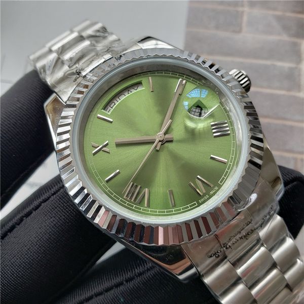 2020 fashion mens watch day date green dial stainless steel mens automatic movement mechnical sport clock president wristwatches, Slivery;brown
2020 fashion mens watch day date green dial stainless steel mens automatic movement mechnical sport clock president wristwatches, Slivery;brown