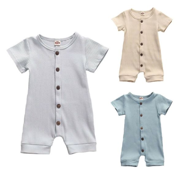 0-18m newborn baby girl boy clothes solid short sleeve button jumpsuit one piece outfit, Blue 
0-18m newborn baby girl boy clothes solid short sleeve button jumpsuit one piece outfit, Blue