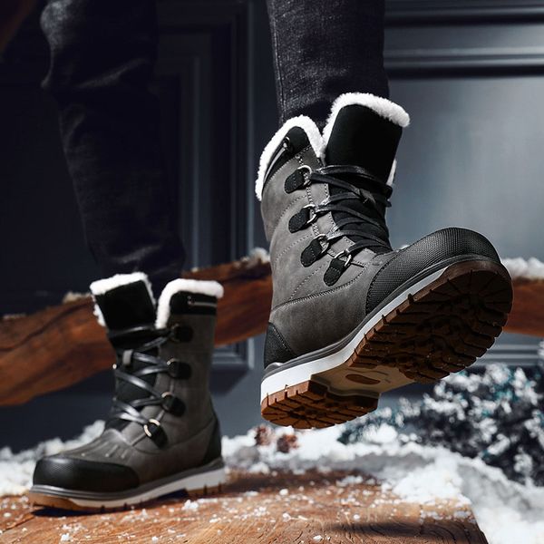 men winter shoes snow boots warm anti-slip thicken casual for outdoor hiking ssa-19ing, Black
men winter shoes snow boots warm anti-slip thicken casual for outdoor hiking ssa-19ing, Black