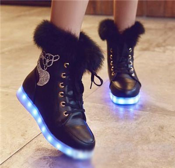 2015 winter big children big girl student shoe led boots usb charge 2 colors white black size 35-40, Black;red
2015 winter big children big girl student shoe led boots usb charge 2 colors white black size 35-40, Black;red