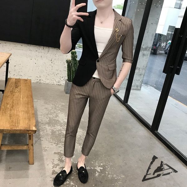 мужская половина рукава блейзер пиджак костюм полосатый пэчворк slim fit из двух частей набор деловой человек координаты ночной клуб одежда, White;black
мужская половина рукава блейзер пиджак костюм полосатый пэчворк slim fit из двух частей набор деловой человек координаты ночной клуб одежда, White;black