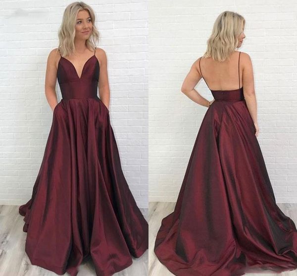 a-line spaghetti straps prom dresses long burgundy long party gowns low back taffeta wear evening formal gowns, Black;red
a-line spaghetti straps prom dresses long burgundy long party gowns low back taffeta wear evening formal gowns, Black;red