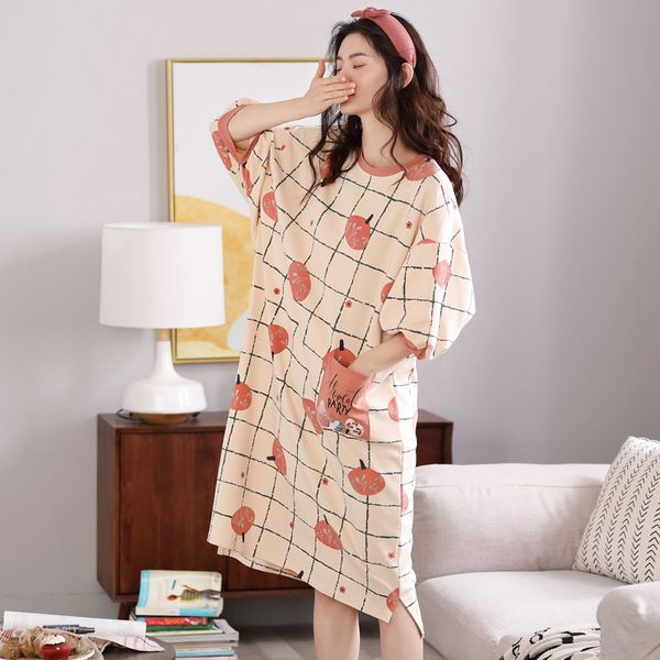 women's full cotton short-sleeved nightgown home clothes sleepwear pijamas nightgowns nightdress, Black;red
women's full cotton short-sleeved nightgown home clothes sleepwear pijamas nightgowns nightdress, Black;red
