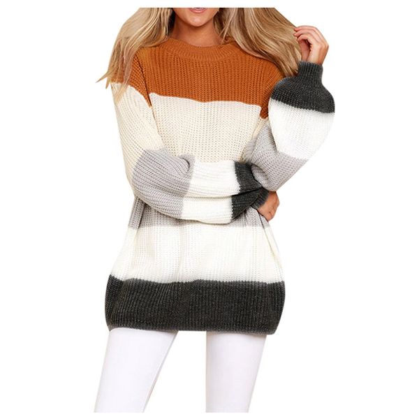 stylish bar women o neck knitting pullover sweater dress lady autumn winter knitwear colorblock strip long sleeve slim outerwear, White;black
stylish bar women o neck knitting pullover sweater dress lady autumn winter knitwear colorblock strip long sleeve slim outerwear, White;black
