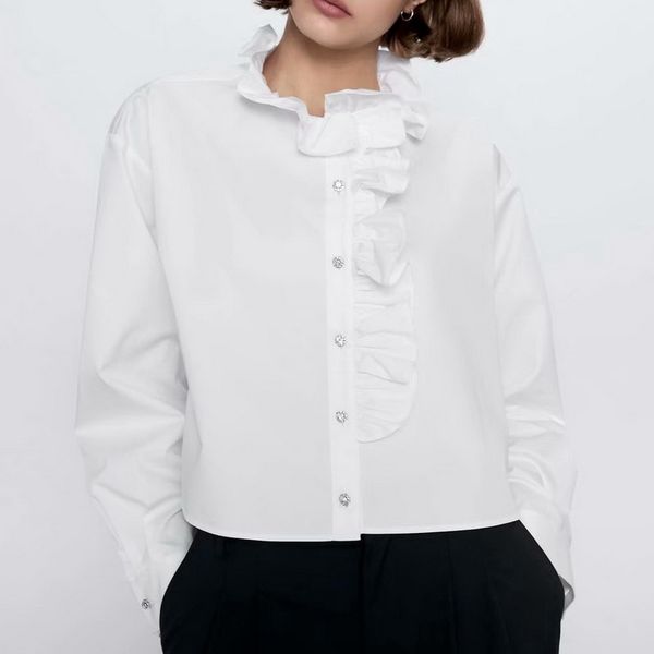 women short blouse white shirt spring 2020 new fashion long sleeve ruffle collar modern lady loose
women short blouse white shirt spring 2020 new fashion long sleeve ruffle collar modern lady loose
