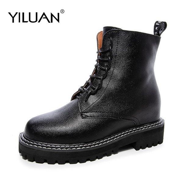 yiluan 2020 new autumn winter lace up genuine leather punk short boots lace up high heels women ankle boots casual shoes woman, Black
yiluan 2020 new autumn winter lace up genuine leather punk short boots lace up high heels women ankle boots casual shoes woman, Black