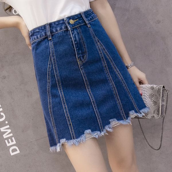 new 2019 summer womens ladies a-line pencil jeans skirt denim tassel harajuku short hole feminino sweet girl short skirts, Black
new 2019 summer womens ladies a-line pencil jeans skirt denim tassel harajuku short hole feminino sweet girl short skirts, Black