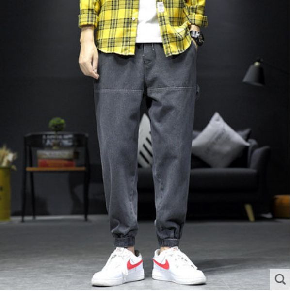 black han edition jeans men beam foot loose big yards joker feet harlan nine minutes of pants, Blue
black han edition jeans men beam foot loose big yards joker feet harlan nine minutes of pants, Blue