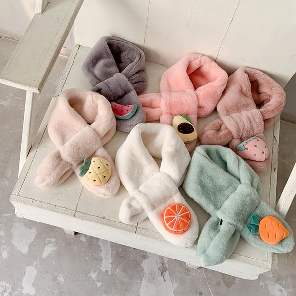 qiu nan children's season plush cross collar baby's cute fruit warm scarf warm scarf, Red;brown
qiu nan children's season plush cross collar baby's cute fruit warm scarf warm scarf, Red;brown
