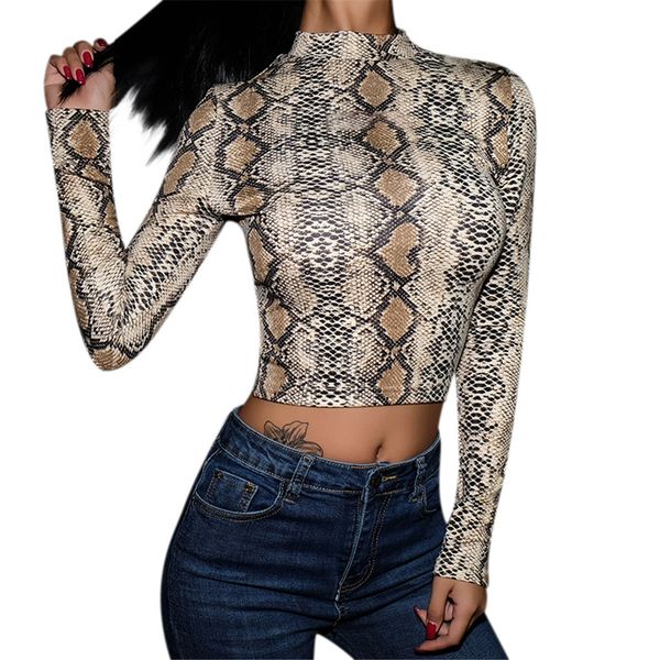25# mock neck snake skin print slim t-shirt women long sleeve 2019 autumn womens slim fitted stand collar t shirt tee, White
25# mock neck snake skin print slim t-shirt women long sleeve 2019 autumn womens slim fitted stand collar t shirt tee, White