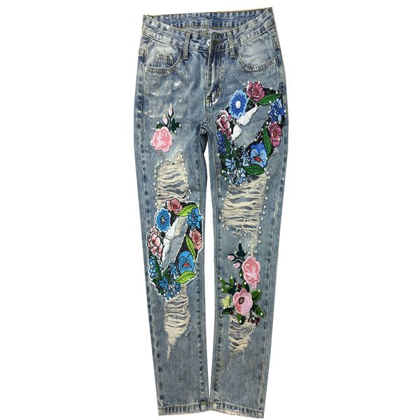 jeans hole spring summer women beading embroidere ankle length skinny pencil jeans, Blue
jeans hole spring summer women beading embroidere ankle length skinny pencil jeans, Blue