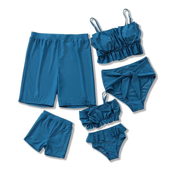family matching swimwear mom and me girls women bikini swimsuits father son boys men swim trunks beach dress couple outfits look, Blue
family matching swimwear mom and me girls women bikini swimsuits father son boys men swim trunks beach dress couple outfits look, Blue