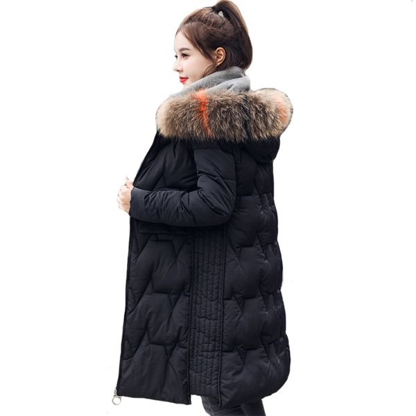 2019 winter jacket women padded outwear long coat hooded with fur warm ladies parka, Black
2019 winter jacket women padded outwear long coat hooded with fur warm ladies parka, Black