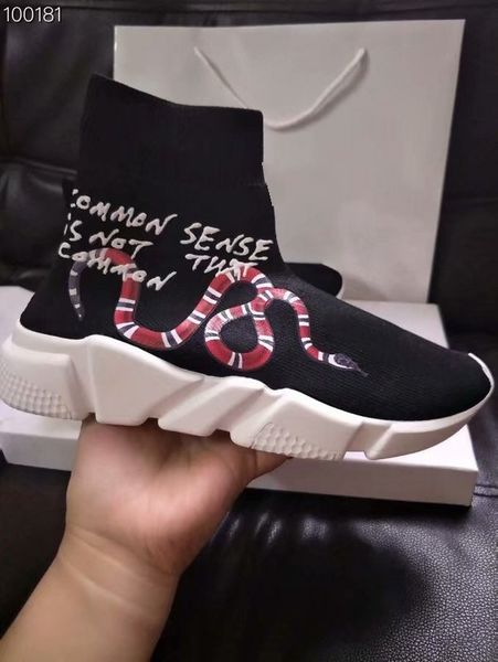 2018 luxury designer shoes speed trainer black white snake patern triple black flat fashion socks boots sneaker speed trainer runner
2018 luxury designer shoes speed trainer black white snake patern triple black flat fashion socks boots sneaker speed trainer runner