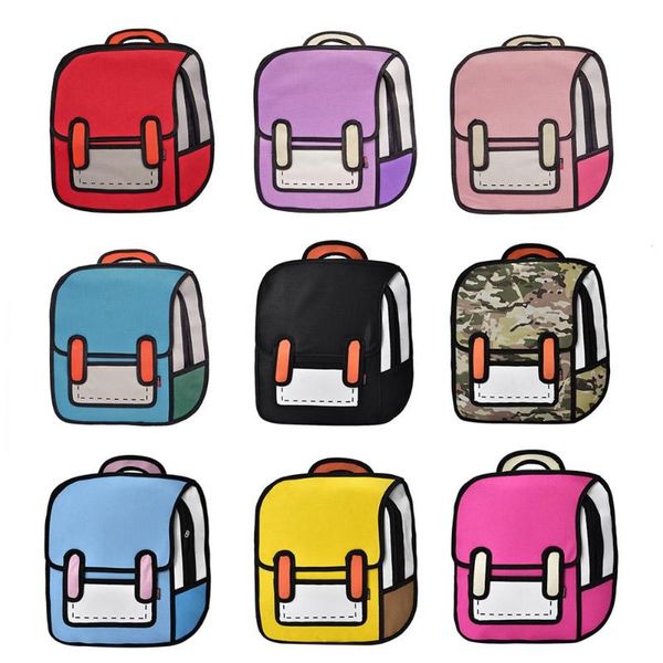 Fashion 3d Cartoon Backpacks Cute Mummy Bags 2d Drawing Back Bag Women Backpack Jump Style Comic Travel Baby Care Bag