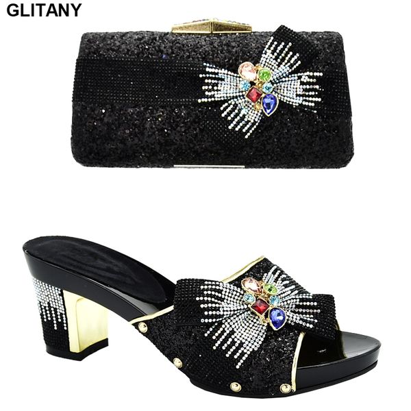 italian ladies shoes and bags to match set decorated with rhinestone shoes and bag set african sets 2019 elegant crystal shoes, Black
italian ladies shoes and bags to match set decorated with rhinestone shoes and bag set african sets 2019 elegant crystal shoes, Black
