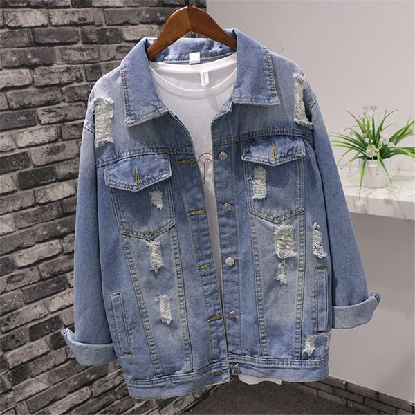 women's jackets fashion art holes denim jacket women turn down collar full sleeve frayed coat outerwear 2021 autumn winter, Black;brown
women's jackets fashion art holes denim jacket women turn down collar full sleeve frayed coat outerwear 2021 autumn winter, Black;brown