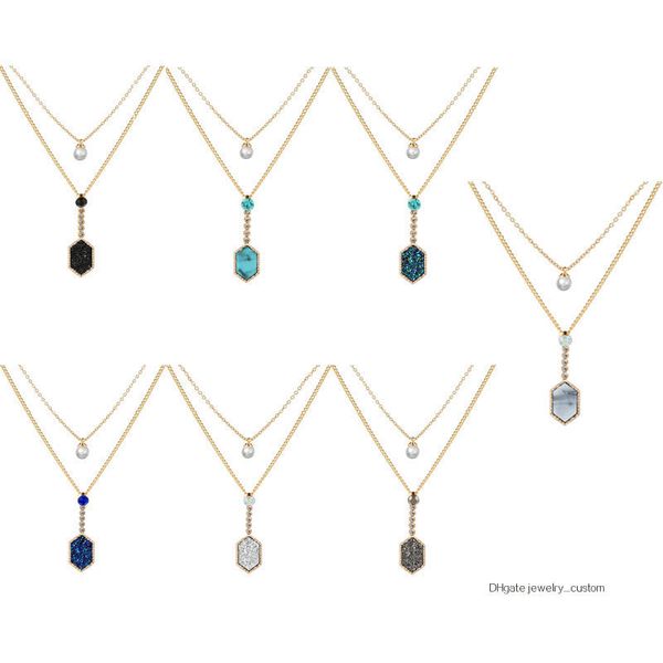 golden diamond pendeloque cut double-deck polychromatic clusters love necklace love ornaments, Silver
golden diamond pendeloque cut double-deck polychromatic clusters love necklace love ornaments, Silver
