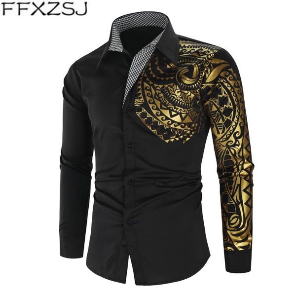 ffxzsj gold black shirt men new slim fit long sleeve camisa masculina gold black chemise homme social men club prom shirt, White;black
ffxzsj gold black shirt men new slim fit long sleeve camisa masculina gold black chemise homme social men club prom shirt, White;black