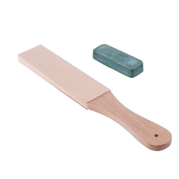knife sharpener set wooden handle leather sharpening strop handmade razors polishing board and polishing wax leather paste
knife sharpener set wooden handle leather sharpening strop handmade razors polishing board and polishing wax leather paste