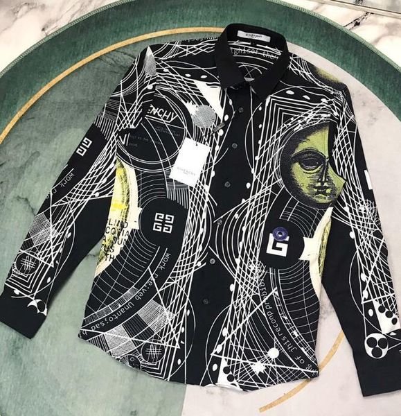 2020 french spring and autumn latest clock print shirt men's designer luxury blend cotton fashion paris men's and women's cot, White;black
2020 french spring and autumn latest clock print shirt men's designer luxury blend cotton fashion paris men's and women's cot, White;black