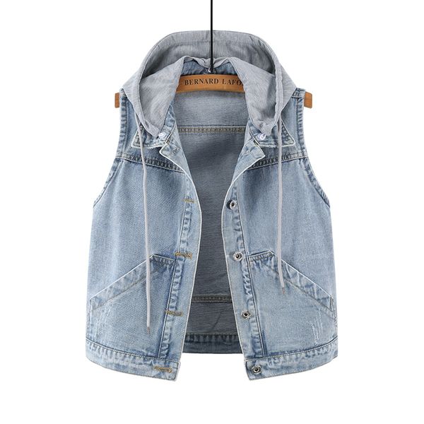 4xl 5xl plus size women casual chic denim vest hood summer slim jeans female streetwear sleeveless short jackets loose waistcoat, Black;white
4xl 5xl plus size women casual chic denim vest hood summer slim jeans female streetwear sleeveless short jackets loose waistcoat, Black;white