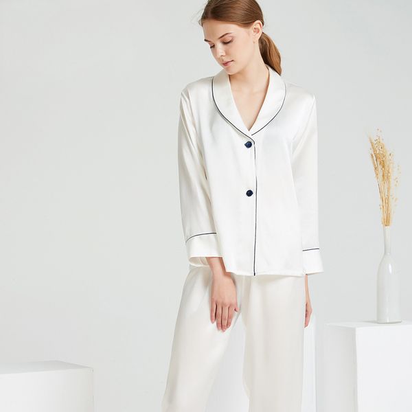 sleepwear women pijama sets satin mulberry silk 19mome long sleeve soft comforatble natural fabric pajamas sleep gown nightwear pyjama, Blue;gray
sleepwear women pijama sets satin mulberry silk 19mome long sleeve soft comforatble natural fabric pajamas sleep gown nightwear pyjama, Blue;gray